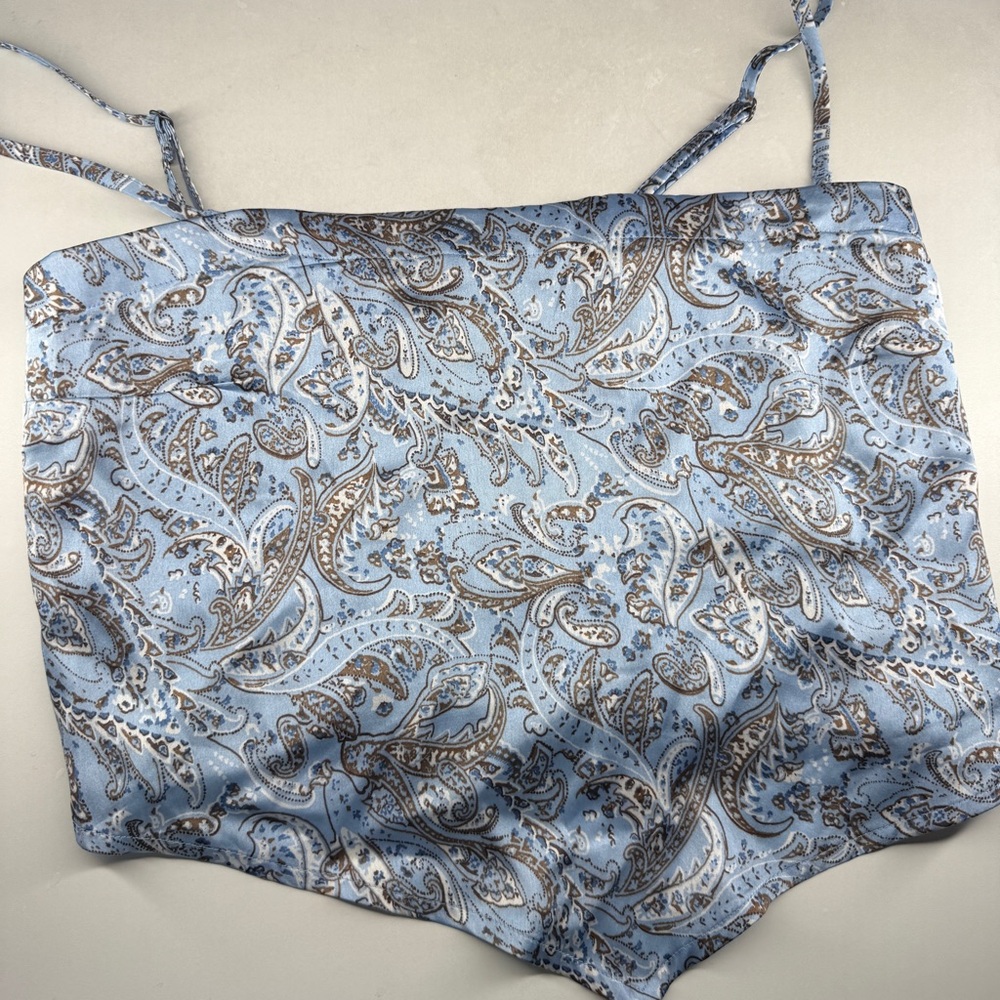 Hollister Light Blue and Brown Paisley Slip